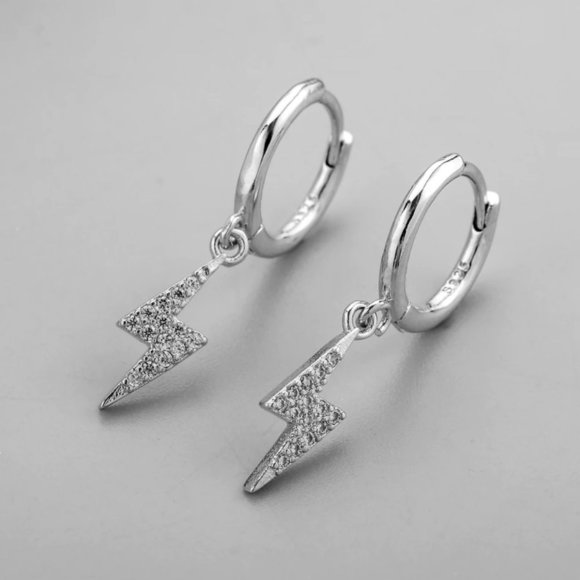 *NEW 925 Sterling Silver Lightening Bolt Earrings - Picture 4 of 8